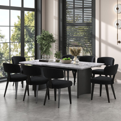 Modern Boucle Dining Chairs Teddy Upholstered Dining Room Chairs Kitchen Chair With Metal Legs Mid Century Modern Chair For Dining Room, Kitchen