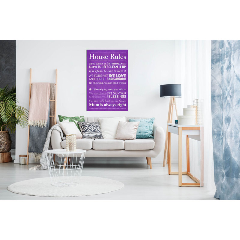 House Rules - Wrapped Canvas Print, 61cm H x 41cm W