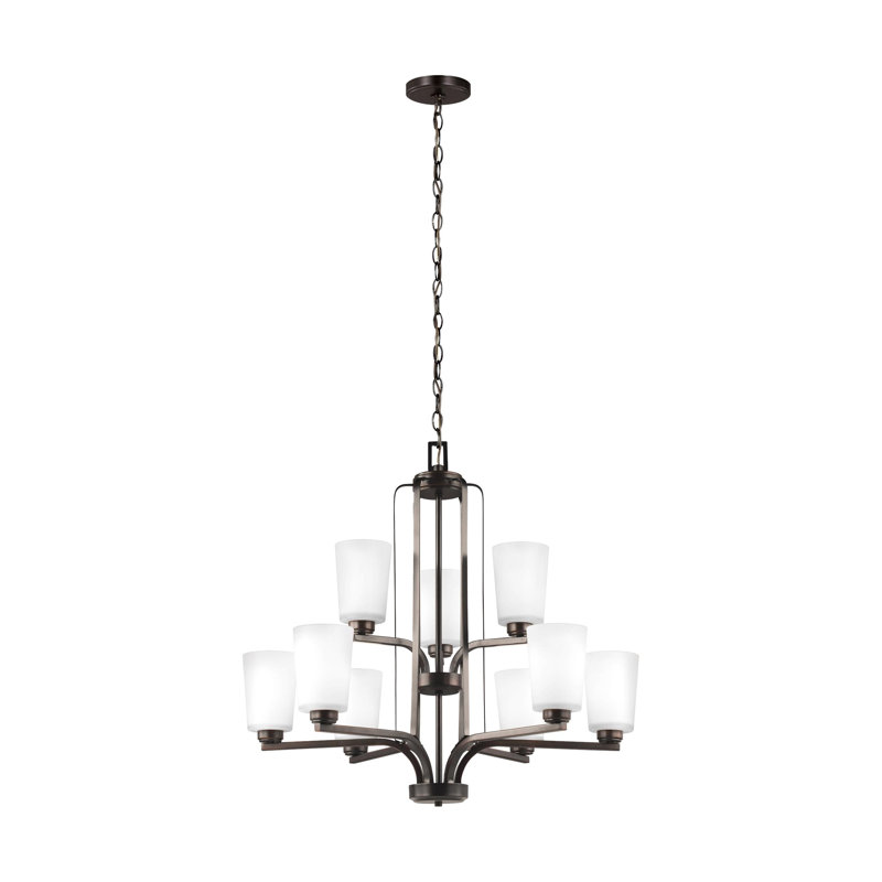 Lustre à neuf lumières Franport de Génération Éclairage , Non, Sienne brûlée