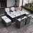 Bentlei Rectangular 8 - Person 70.87" Long Dining Set with Cushions