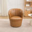 Fauteuil demi-tonneau pivotant en cuir véritable - Base en métal pivotant à 360 °-1286694342
