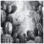 Cactus noir et blanc Illustration Bedding Cactus Couvre-lit botanique-124827135