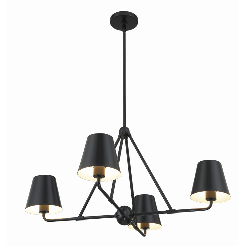 Kinston 4-Light Chandelier, Noir, Black