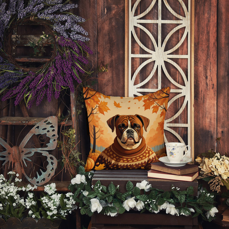 Coussin décoratif en tissu Boxer Fall, 14 po x 14 po