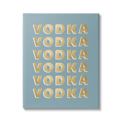 Motif de texte vodka Glam sur fond bleu sarcelle par CAD Designs - impression