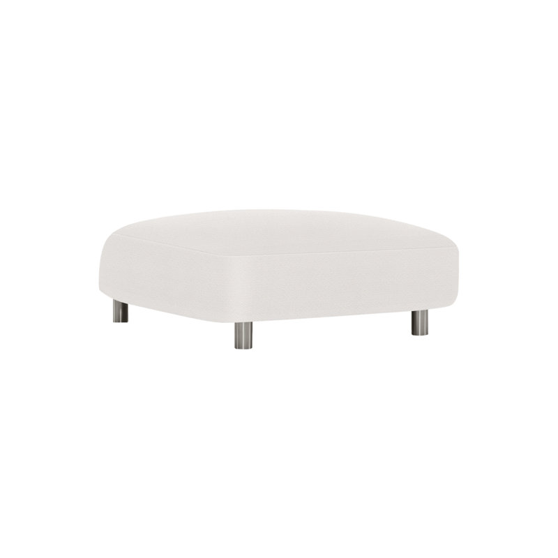 Avanni Outdoor Ottoman with Cushion, Light Grey Vinyl 6503-010, Silver
