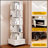 Rotating 360-Degree 6-Tier Corner Bookshelf With Drawer, Space-Saving Wood Organizer For Small Rooms And Modern Decor