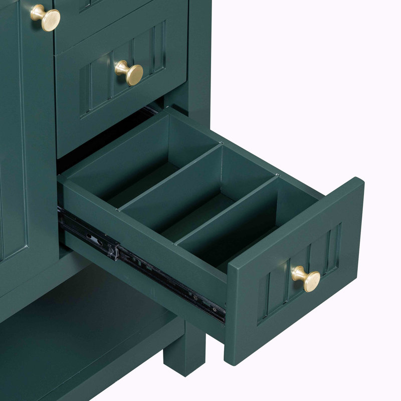 Meuble-lavabo simple 30 po avec comptoir en céramique Masafumi, Vert