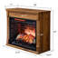 Système de divertissement multimédia 28 po avec foyer électrique - 11 réglages de température, effet de flamme, / roues coulissantes faciles, chauffage en chêne foncé 28 po pour chambre 1500W, flammes réalistes, double, caractéristiques de haute sécurité