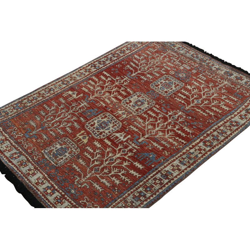Burano Hand Knotted Wool Geometric Area Rug, Rectangle 10' x 14'