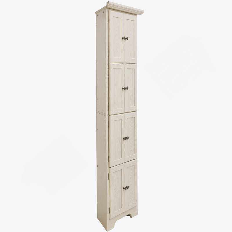 Armoire décorative, armoire de rangement de coin avec tablettes pour salle de bain, salon, cuisine, Blanc