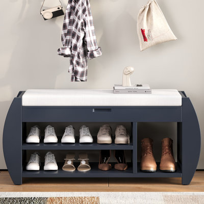 Banc de rangement en tissu