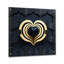 «Black and Gold Radiant Shining Heart I», décoration murale abstraite romantique en acrylique-133032365