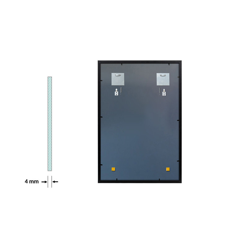 Gullu Glass Flat Wall Mirror, 109.5 H x 78.5 W, Black