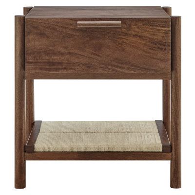 Table de chevet en bois à 1 tiroir Oswin