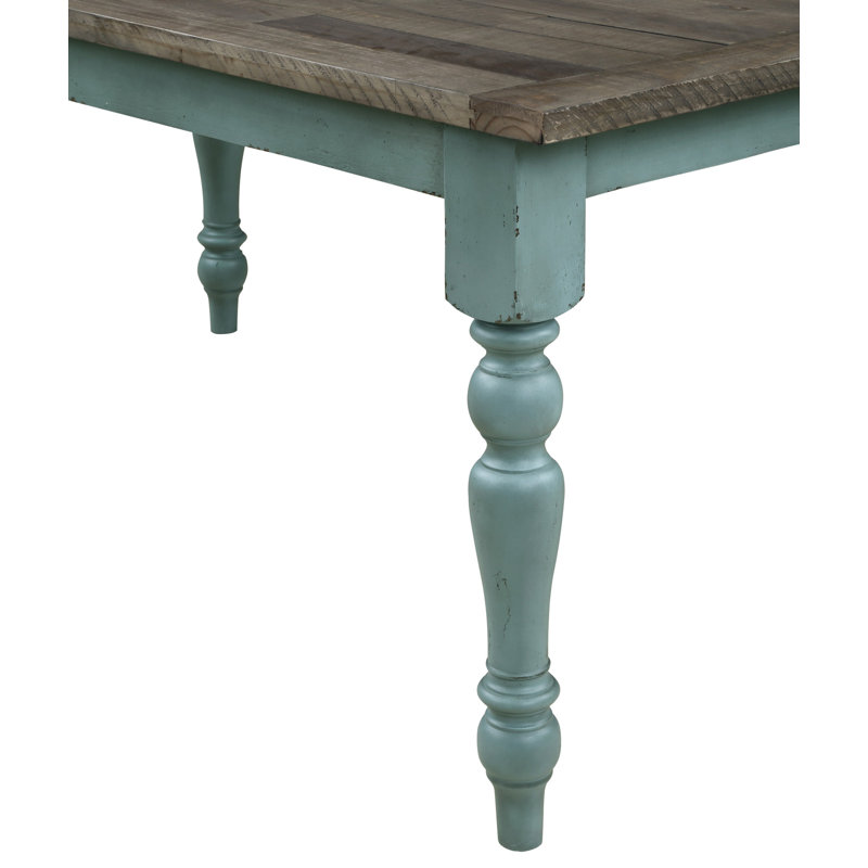 Two-Tone Wood Upholstered Dining Bench