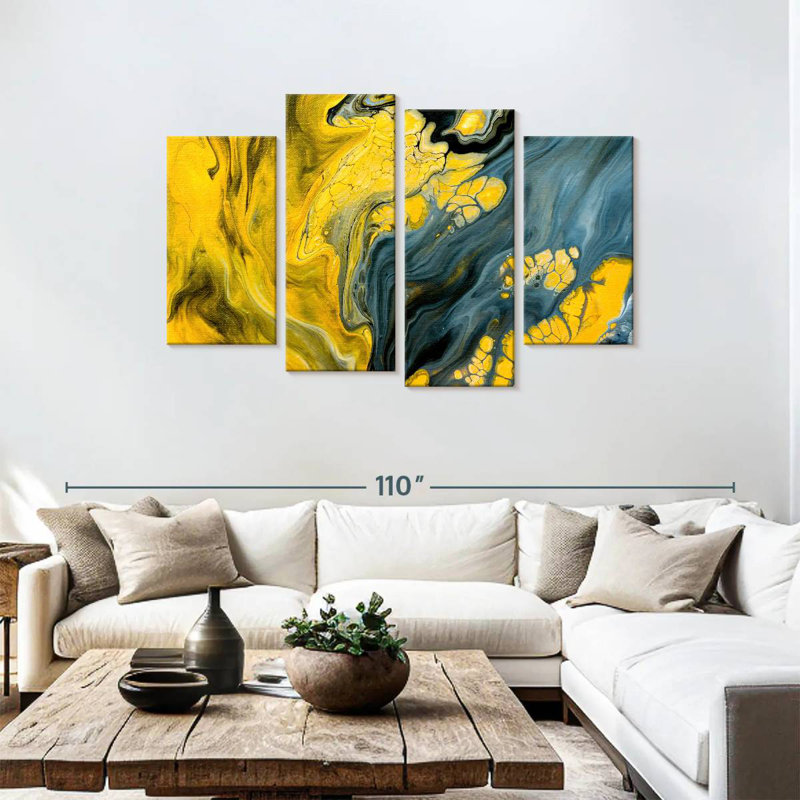 Avery Marbled Abstract, 48" H x 75" W