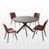 46'' Round Dining Table Set, Modern Kitchen Table for 2-4 Person, Steel Legs, Pedestal Dining Set with 32.4"H Dining Chair, Saving Space