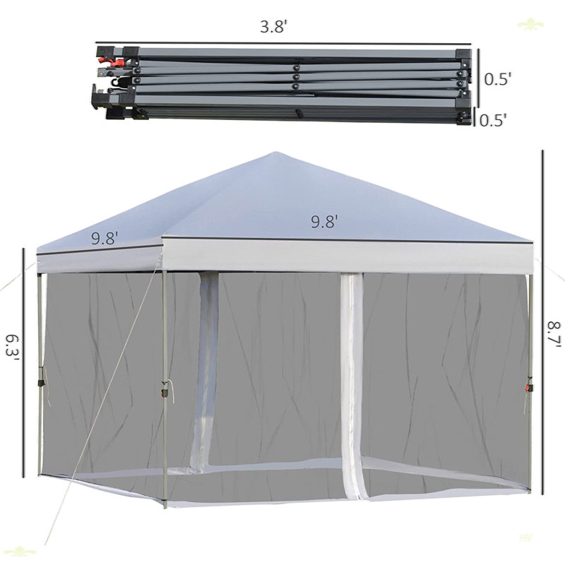 Pavillon de jardin portatif 10 'X 10'