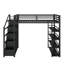 Full Size Metal Loft Bed With Shelves And Wardrobe