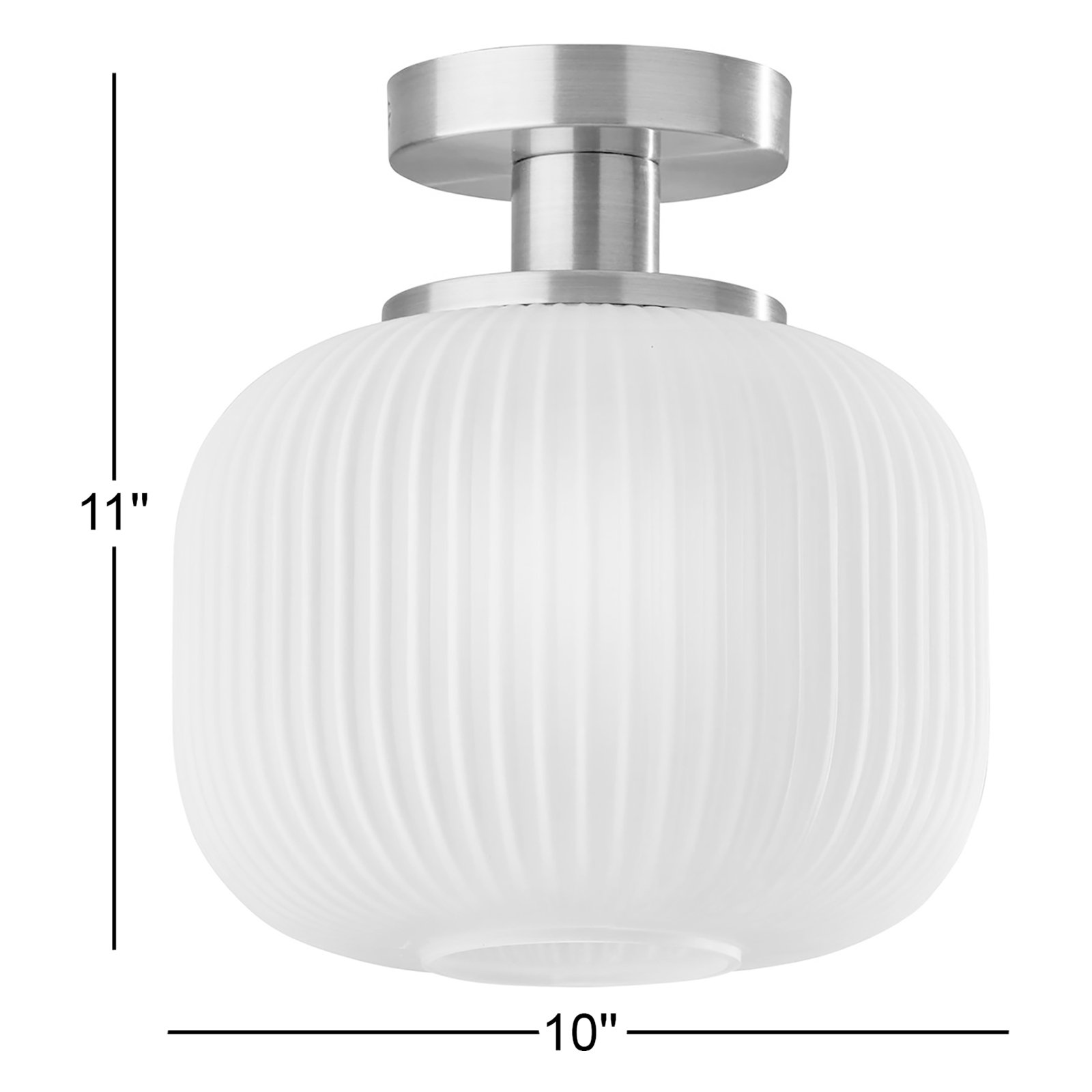 Jan Single Light Glass Semi Flush Mount