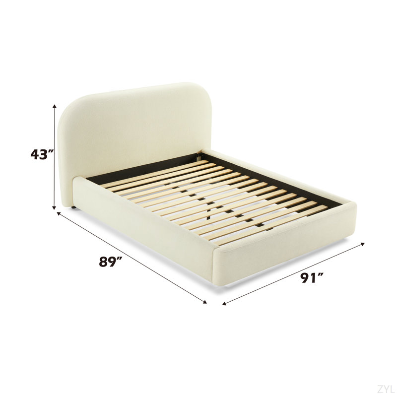 Arden Beige Fabric  Bed, Fabric/Plastic/Synthetic Wood, King