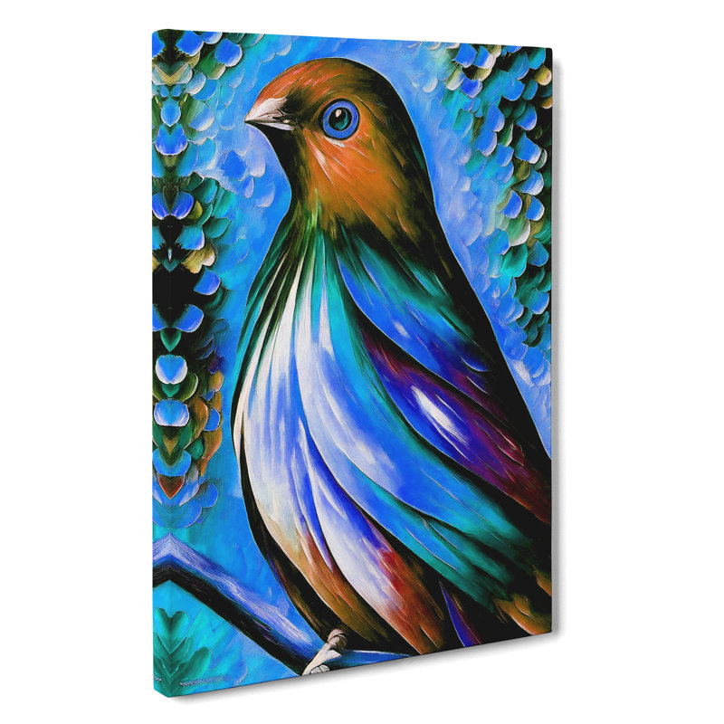 Beautiful Bird No.4 - Wrapped Canvas Painting, 50cm H x 35cm W x 3cm D