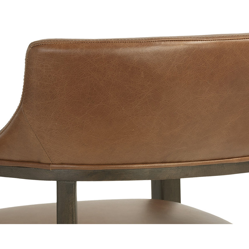 Fauteuil de salle à manger Sacco, Similicuir brun antique