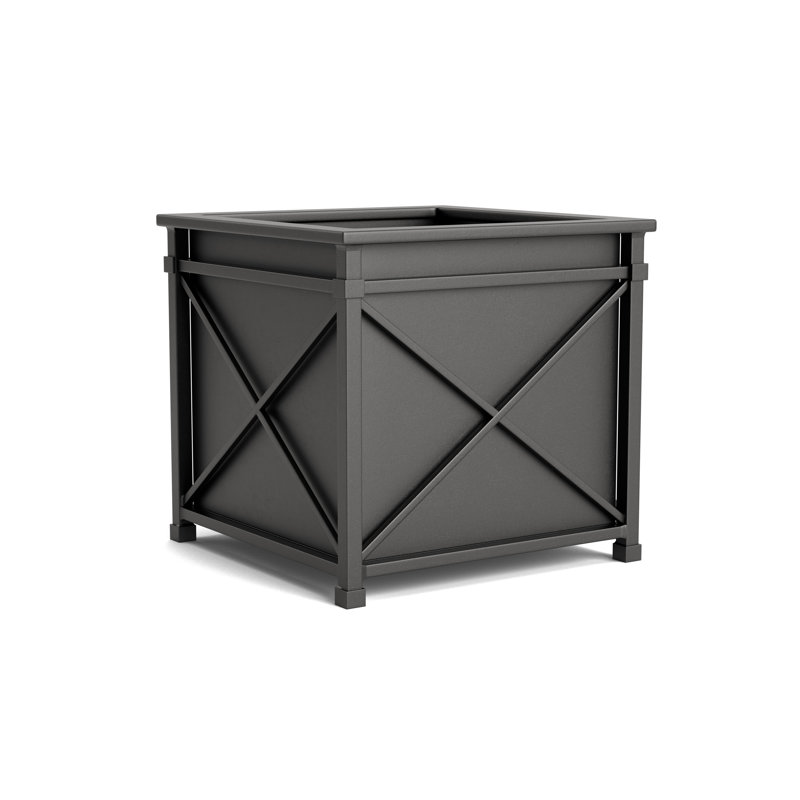 Venetian Metal Planter, Textured Pewter