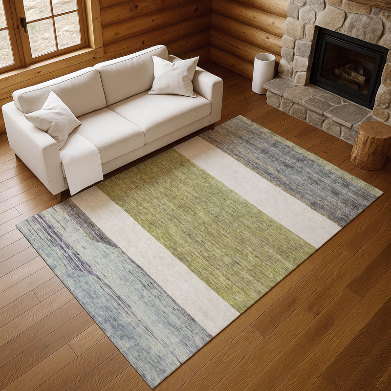 Premium Machine Washable Marasco AMF1624 Stripes Rug, Rectangle 5' x 7'6"