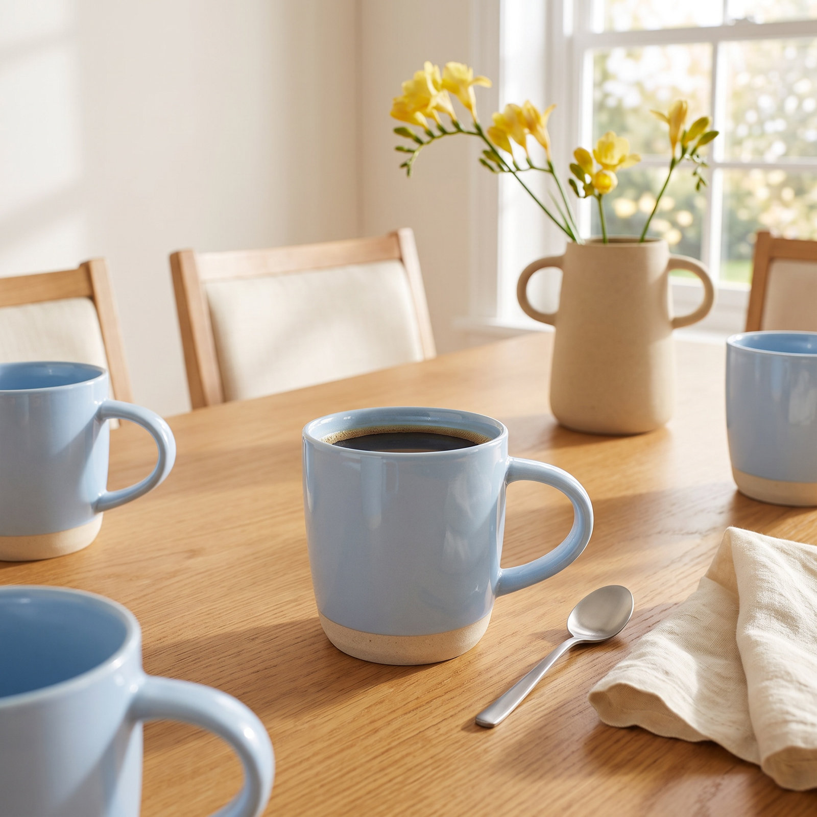 Shell Bisque Porcelain Mug, Blue