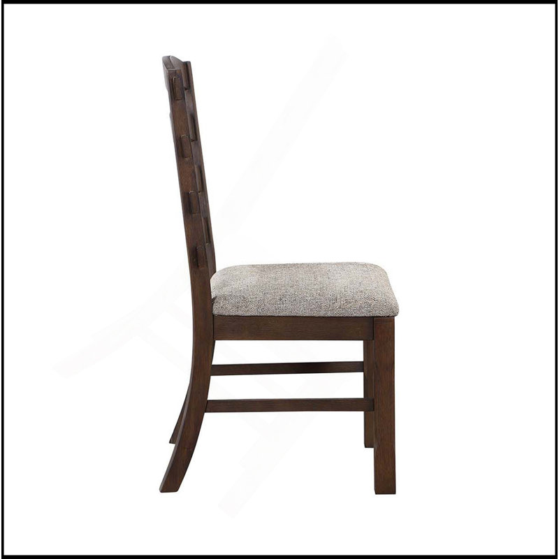 Ensemble de 2 chaises d'appoint avec siège rembourré, gris et brun rustique