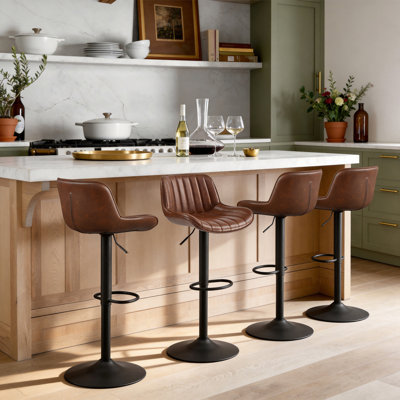 Upholstered Adjustable Height Counter Stool