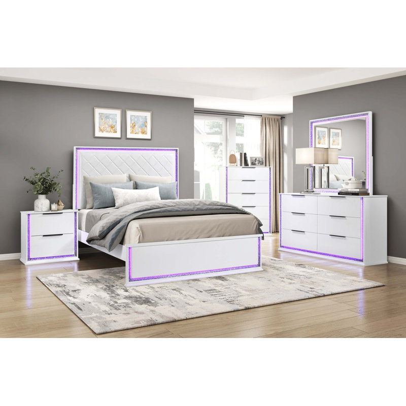 Tête de lit tapissier contemporaine très grand à DEL 8 couleurs 1pc