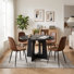5-Piece 47" Modern Round Dining Set with Upholstered Chairs