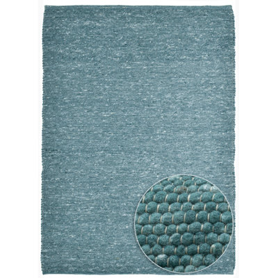 Hand Woven Wool Petrol Indoor Rug