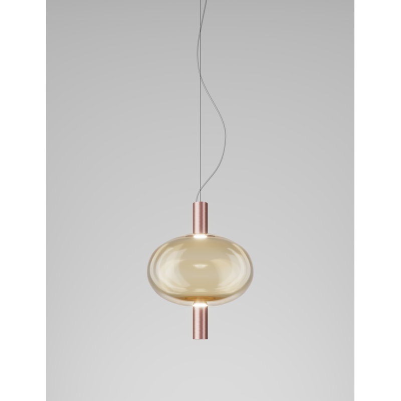 Riflesso 1 - Light Pendant, Amber Transparent, Matte Copper