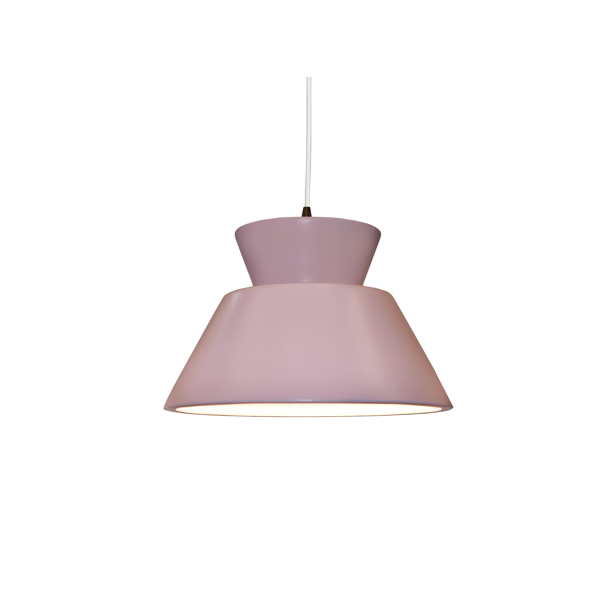 Logan 1 - Light Single Geometric LED Pendant, Incandescent, Matte Black, Rose Pink