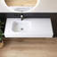 Lavabo vasque rectangulaire en résine de 47 po à fixation au mur pour salle de bain simple avec lavabo gauche en blanc mat 47 po