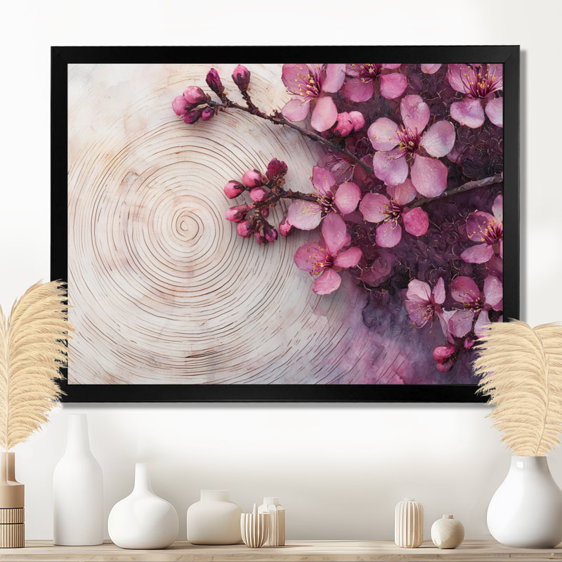 Muscanell III - Floral Large Wall Decor, Single Picture Framed, Black, 12" H x 20" W