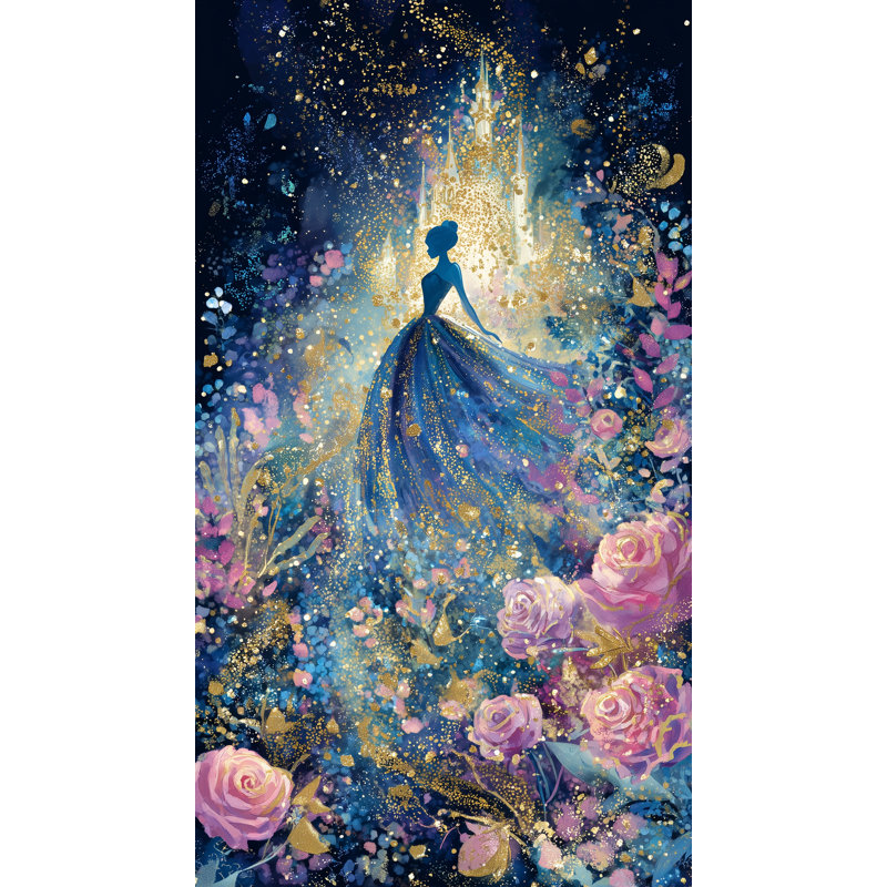 «Celestial Floral Dance», art mural sur toile tendue, L 27,5 po x H 50 po x P 1,5 po