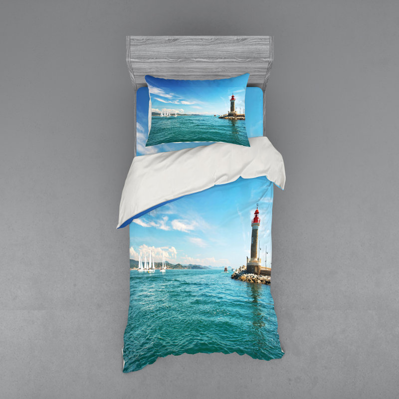 Lighthouse Coastal Polyester Duvet Cover, Twin Duvet Cover + 2 Additional Pieces