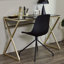 Hematite Glass Top Metal Base Writing Desk-204357585-204357614