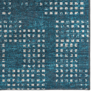 Tapis contemporain contemporain pied-de-poule 1 pi 8 po x 2 pi 6 po