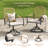 7-Pieces Patio Round Outdoor Dining Set With Swivel Rattan Armchair-1515449932