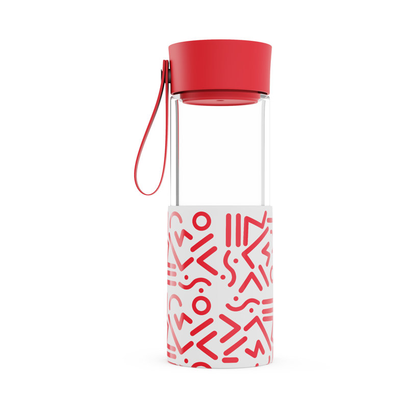 WAFE Cup 350Ml 2-in-1 Travel Mug & Glass Water Bottle, Red