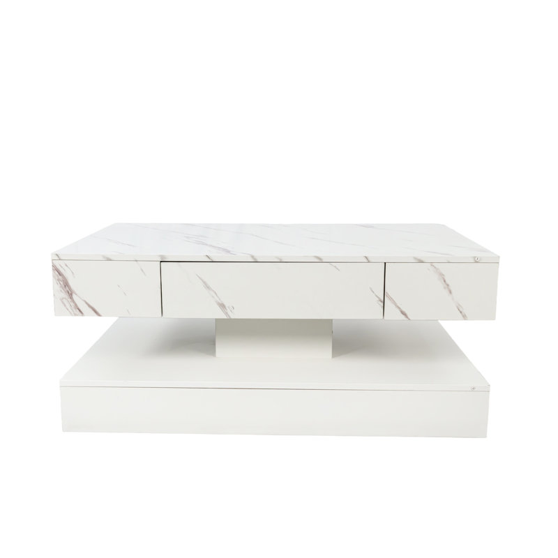 Table basse haute DEL 16,93 po, table basse moderne pour le salon, tables de salon, grands meubles de salon, lumières DEL