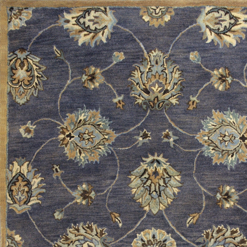 Tapis oriental en laine touffeté à la main Blarwood, Rectangle de 5 pi x 8 pi, Minuit minuit