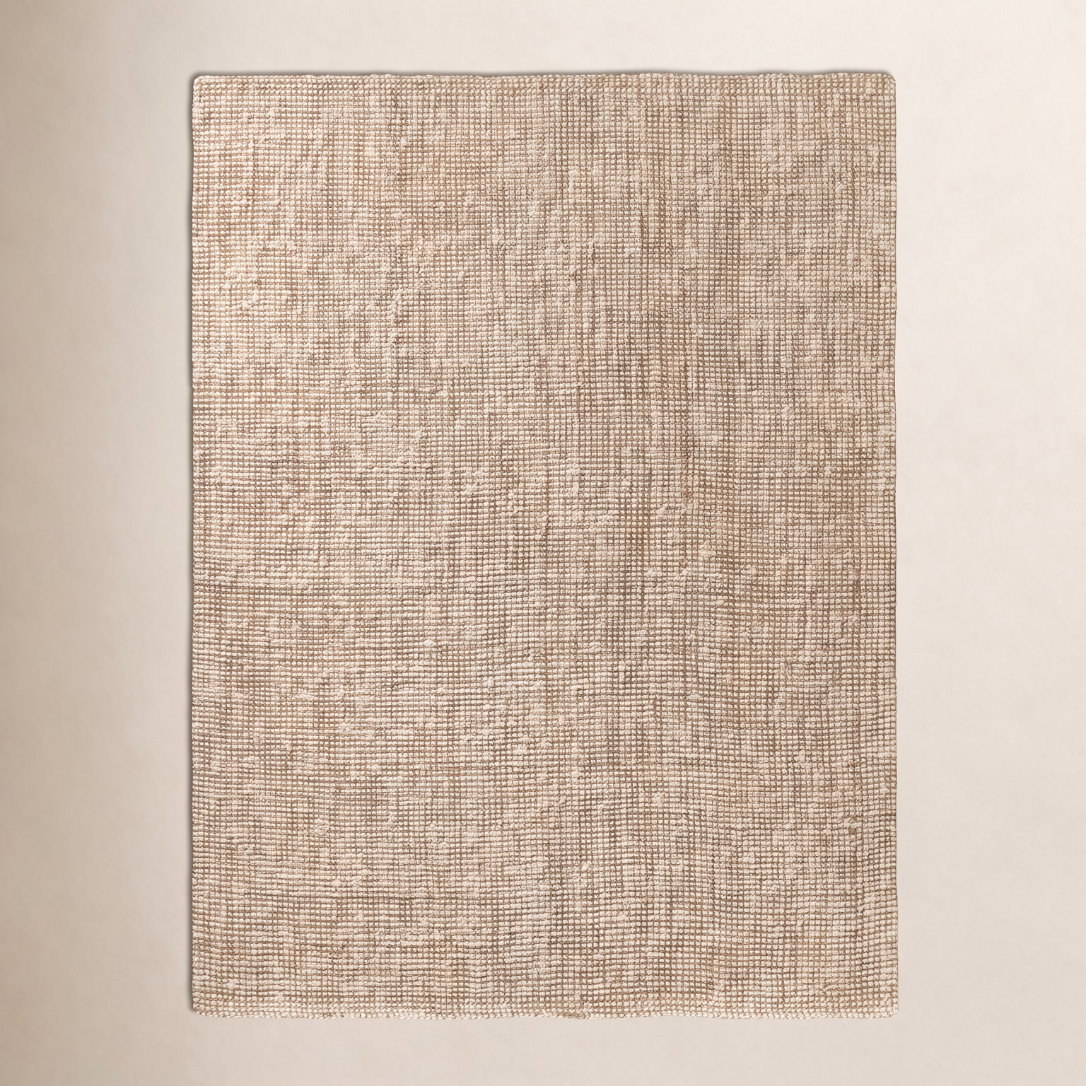 Vesper White Tan Hand-Knotted Jute Rug, Rectangle 3' x 5'