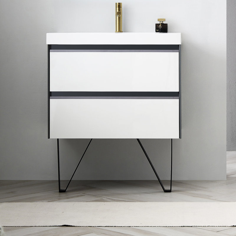 Courtnie 23.88'' Single Bathroom Vanity with Acrylic Top